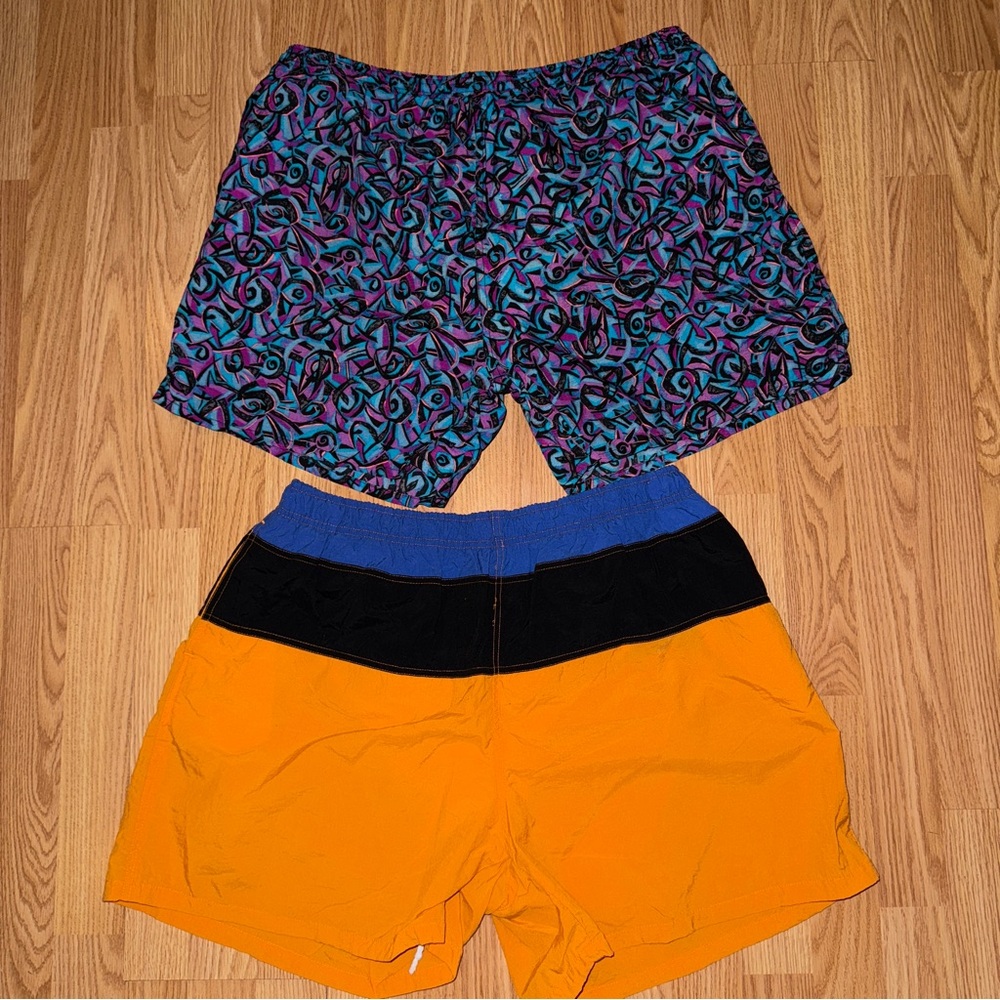 Sold- Vintage lot of 2 Surf Odyssey Swim Trunks XL pockets, draw string Y2K 90s
